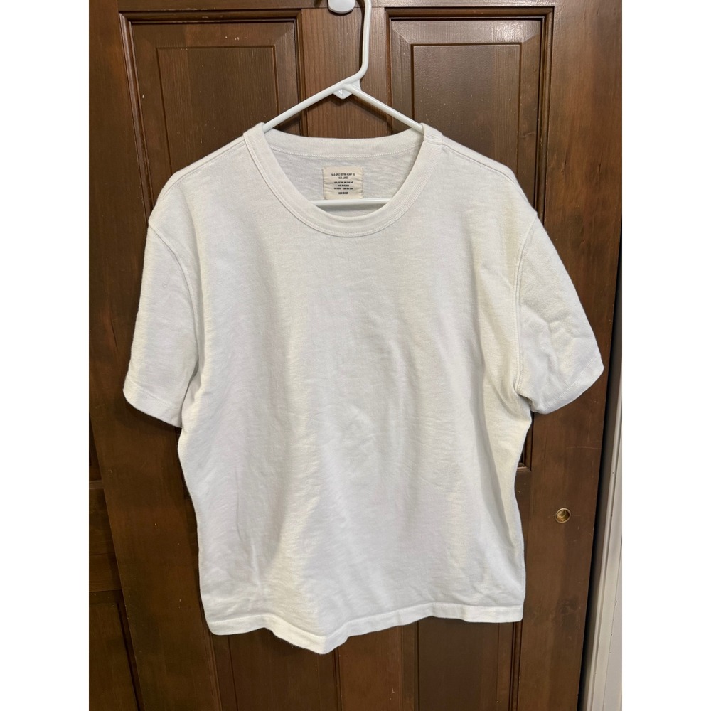Buck Mason Field-Spec Cotton Heavy Tee White Short Sleeve T-Shirt Mens Large